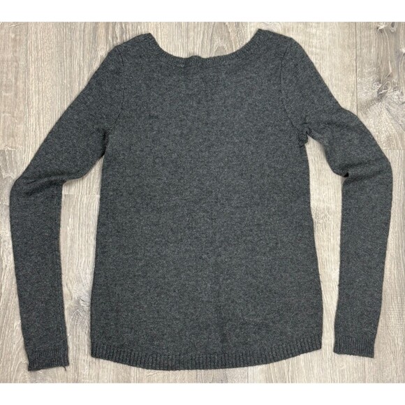 Abercrombie & Fitch Gray Sweater Small Preppy Wool Blend Pullover Minimalist - Picture 2 of 4